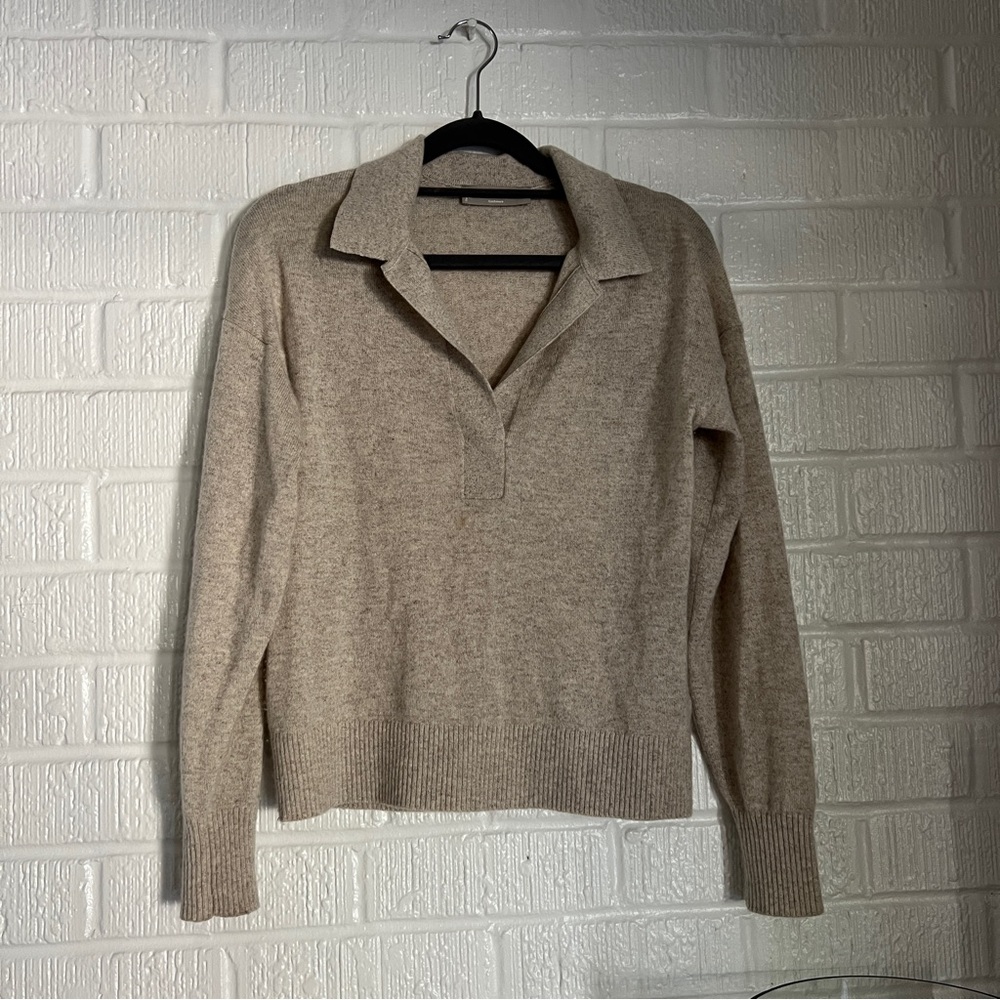 Everlane cream, cashmere collar sweater